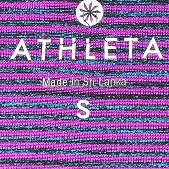 Athleta Racerback Tank Top Purple Striped (Size Small) - Picture 4 of 6